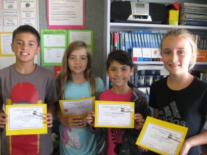 Jacob, Gemma, Emily and Jessica all received classroom awards this week.